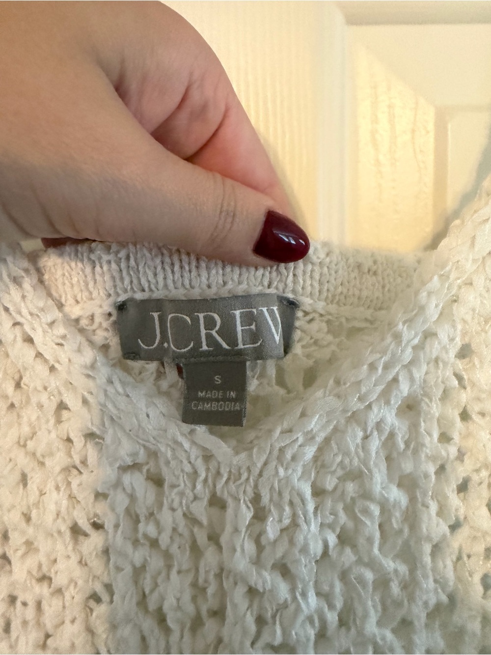 J. Crew White Crochet V-Neck Camisole - Picture 2 of 3